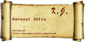 Kerezsi Júlia névjegykártya